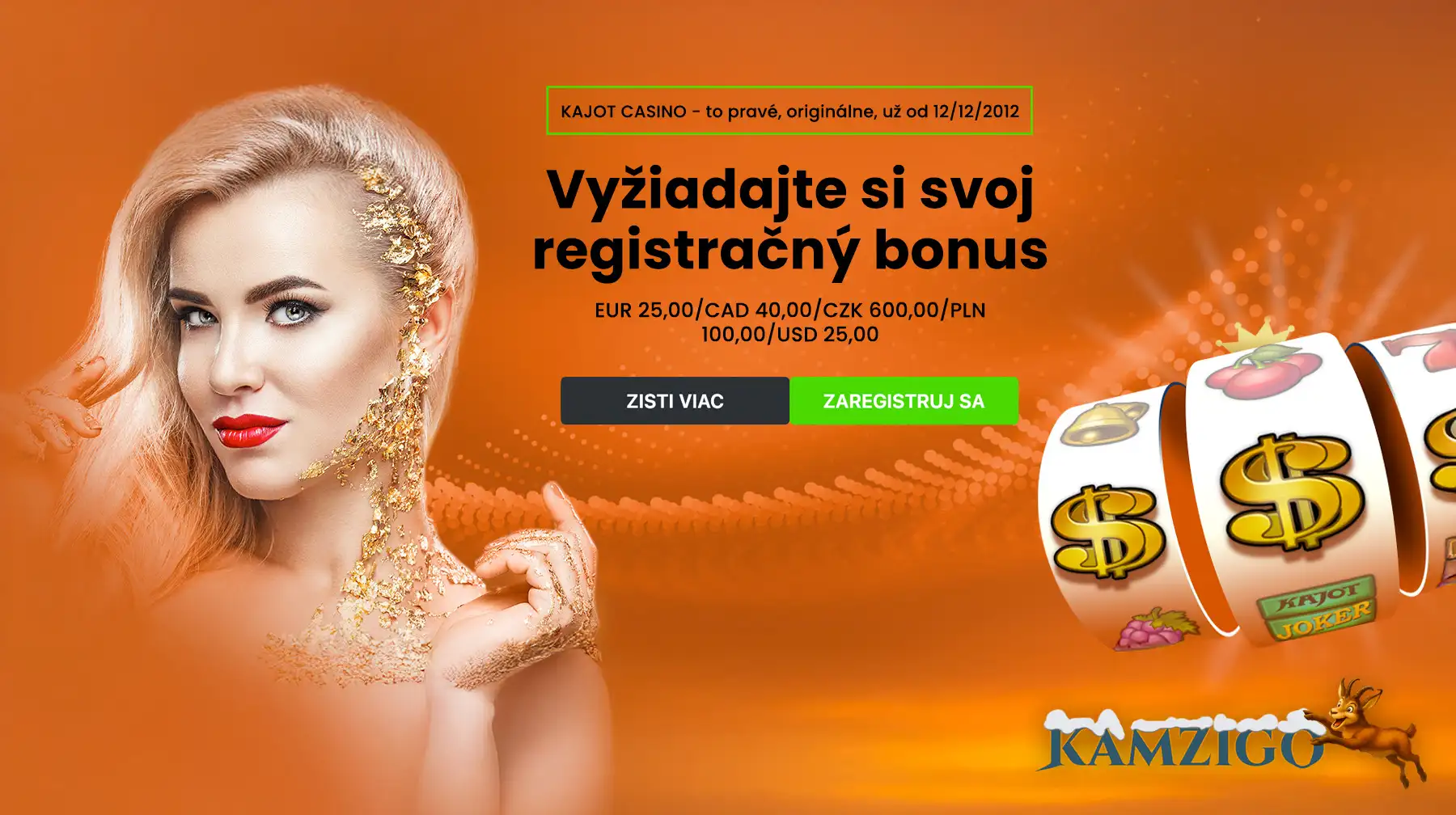 Kajot 5€ registrácia