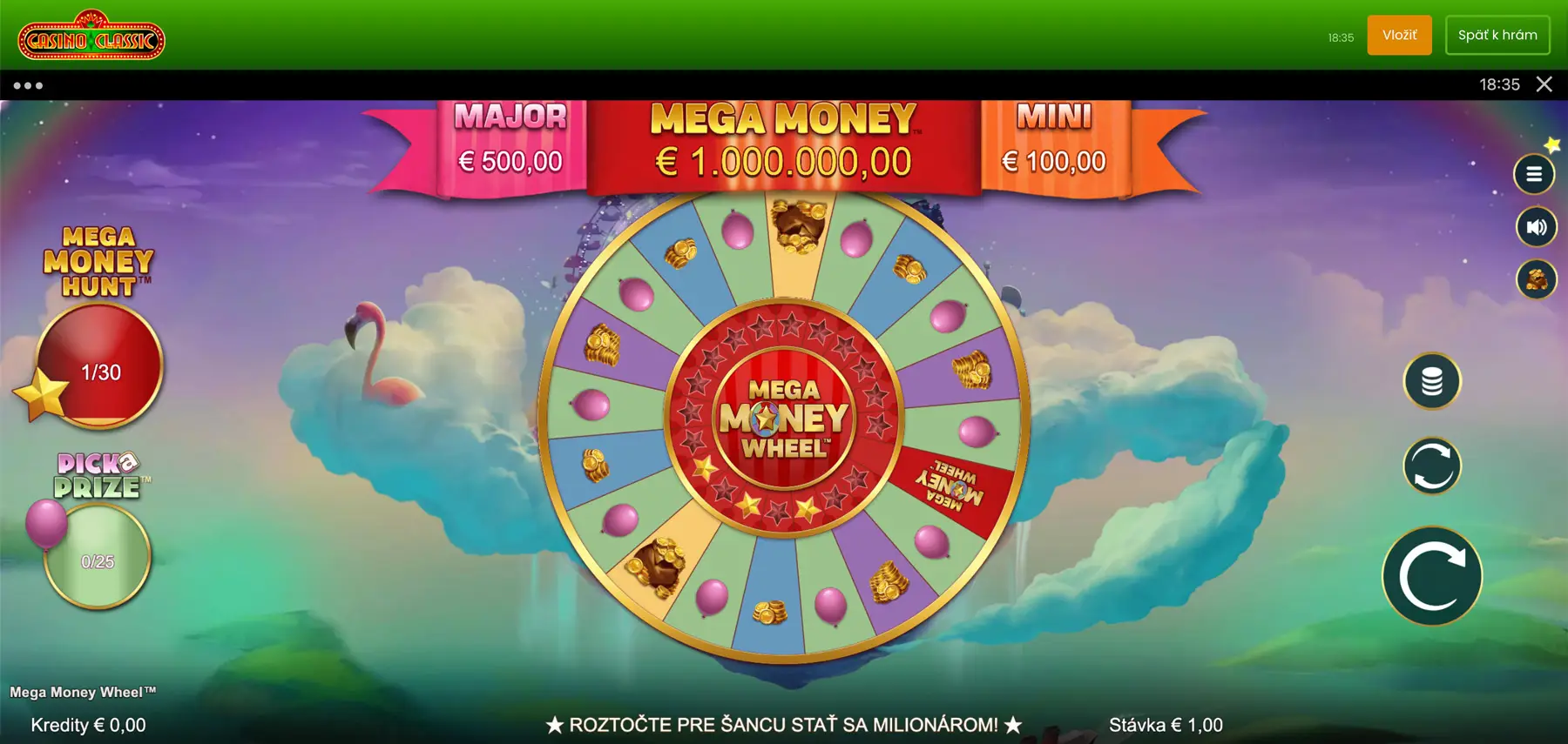Casino Classic 1€ – Mega Money Wheel
