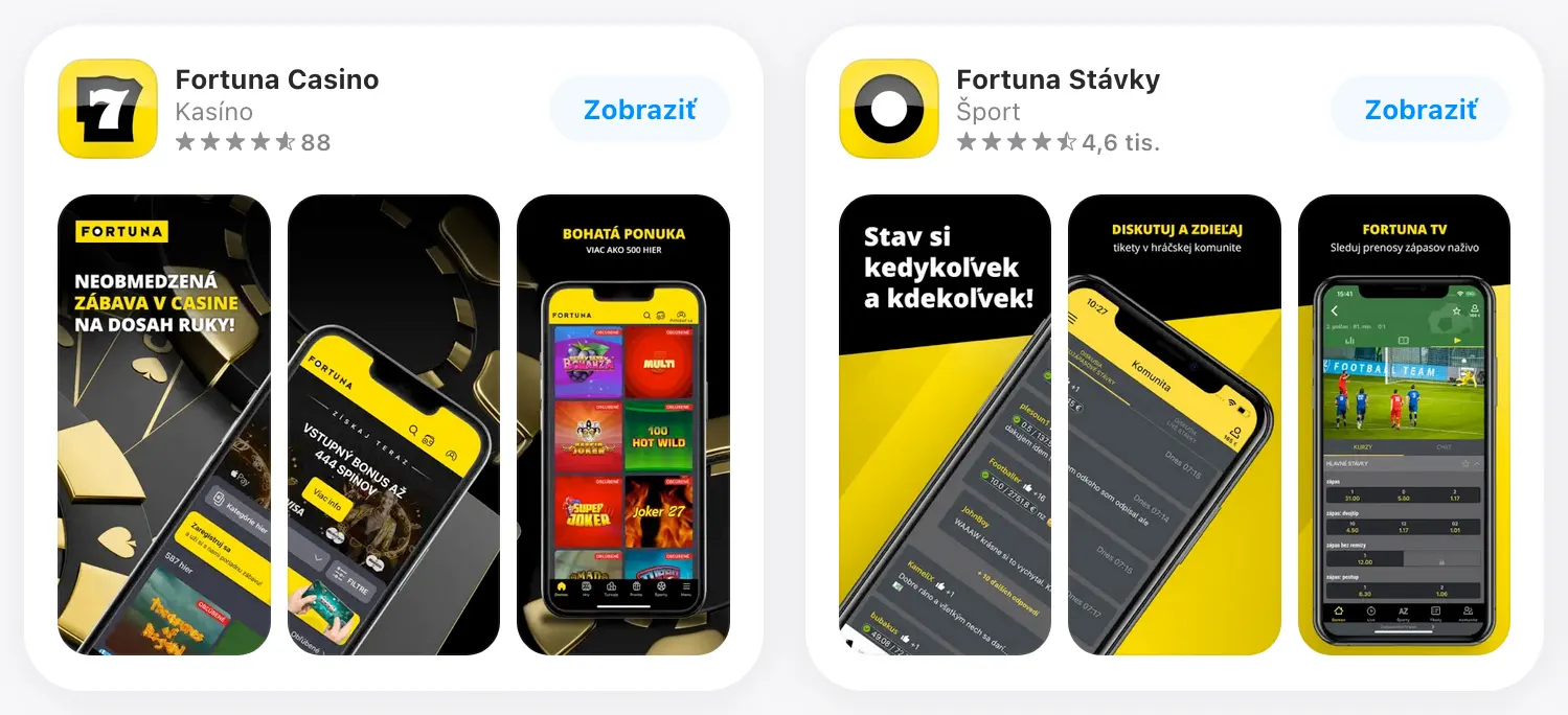 Fortuna aplikácia iOS