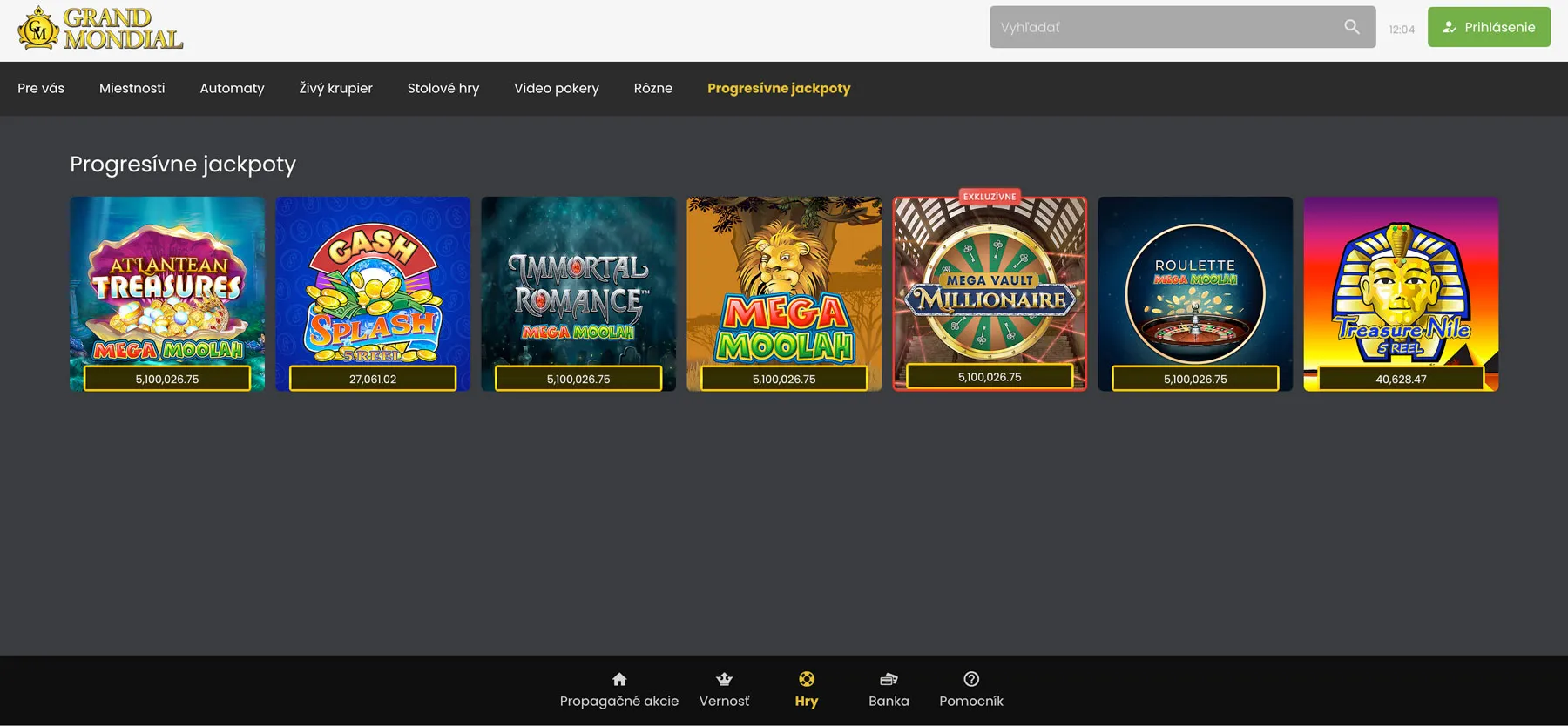 Grand Mondial Casino hry