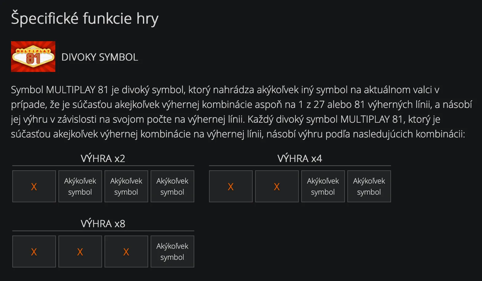 Multiplay 81 rozhranie