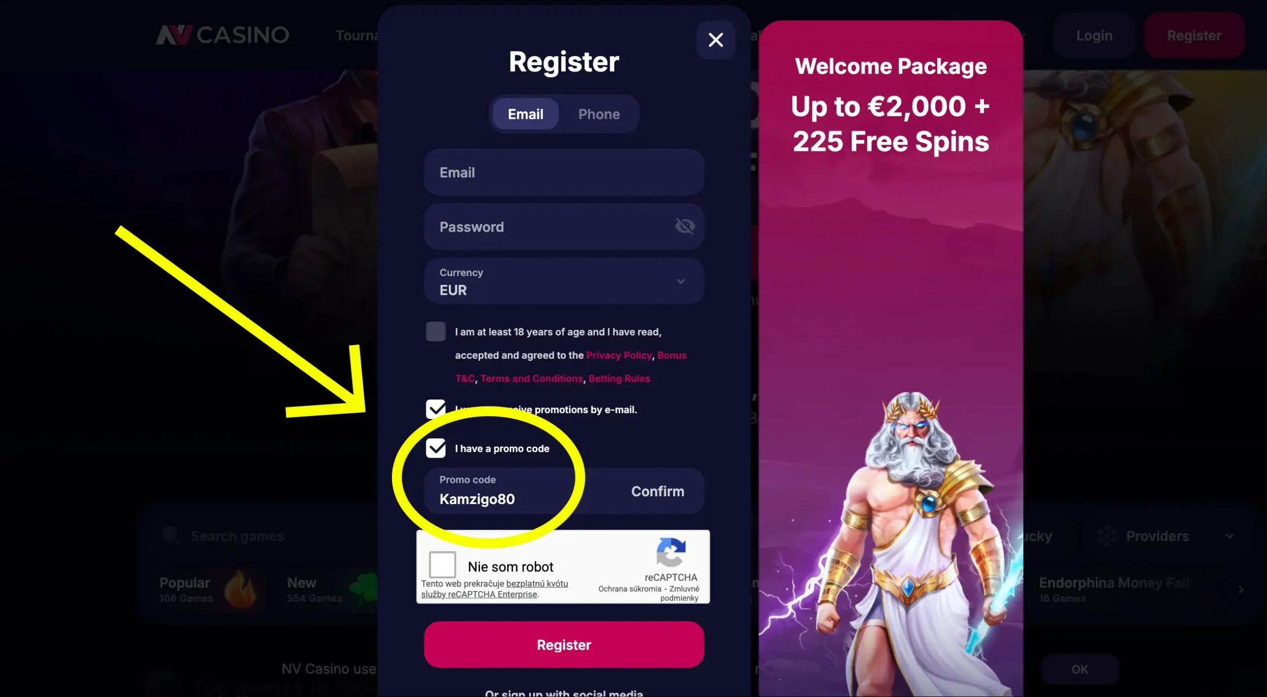 NV casino bonus 80 free spinov s vkladom Login 