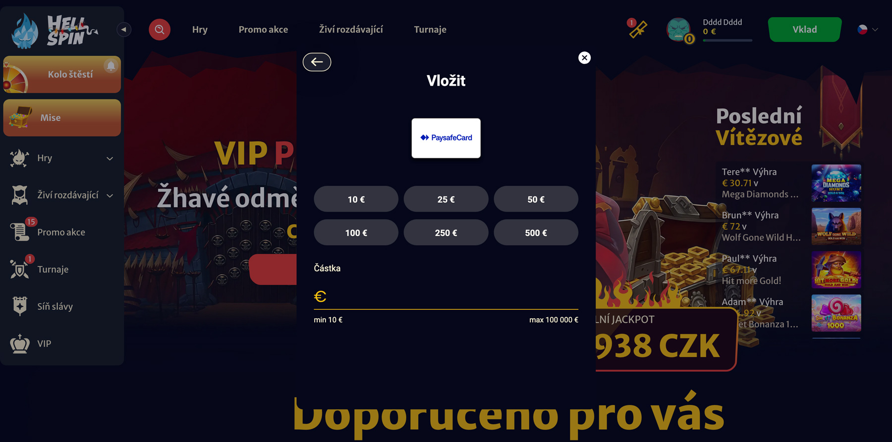 Paysafecard casino