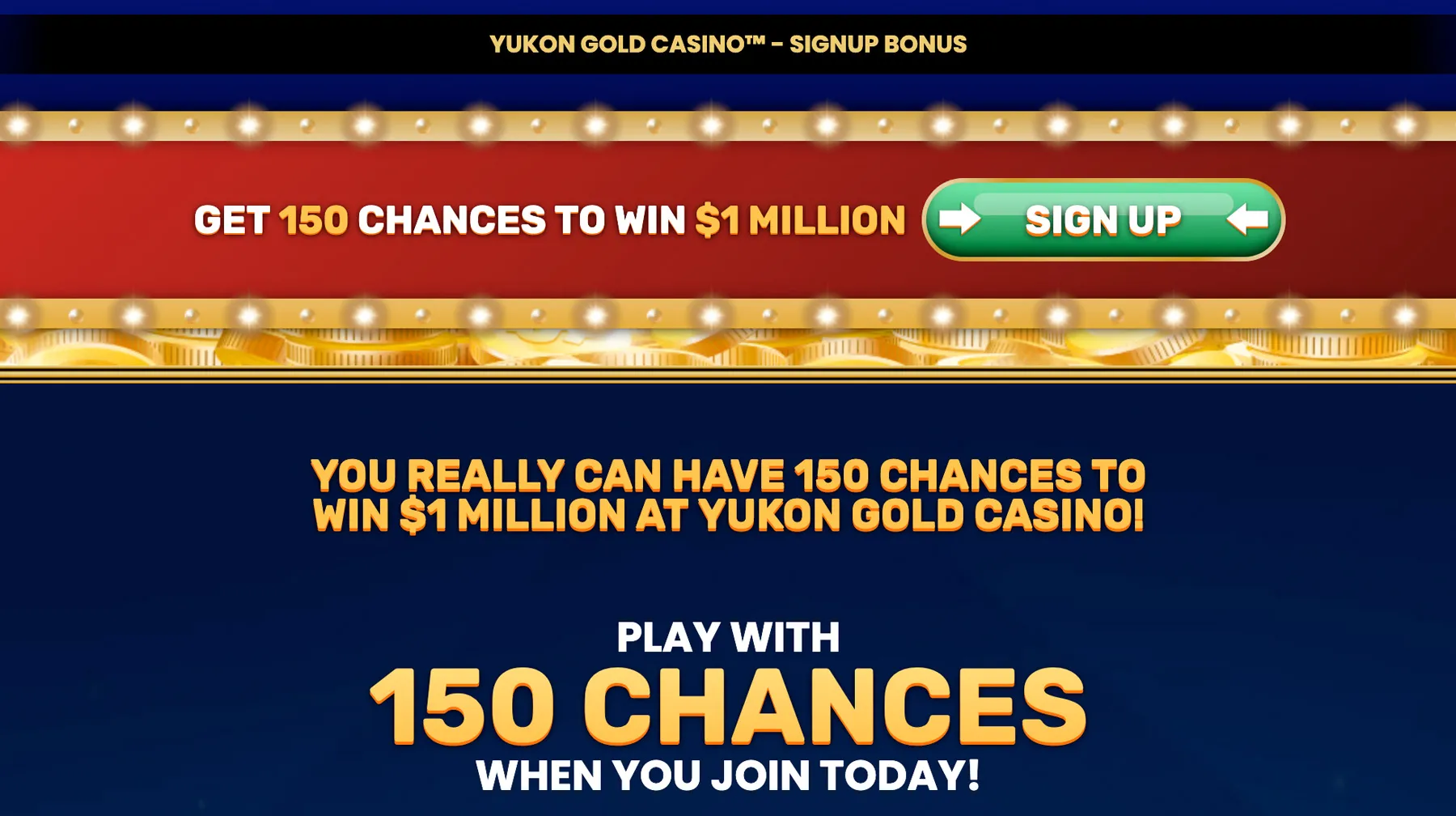 Yukon Gold Casino bonus