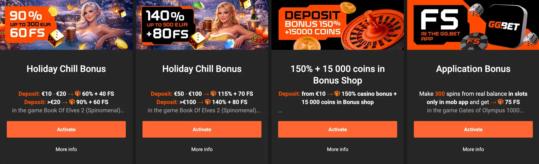 GGbet casino bonus