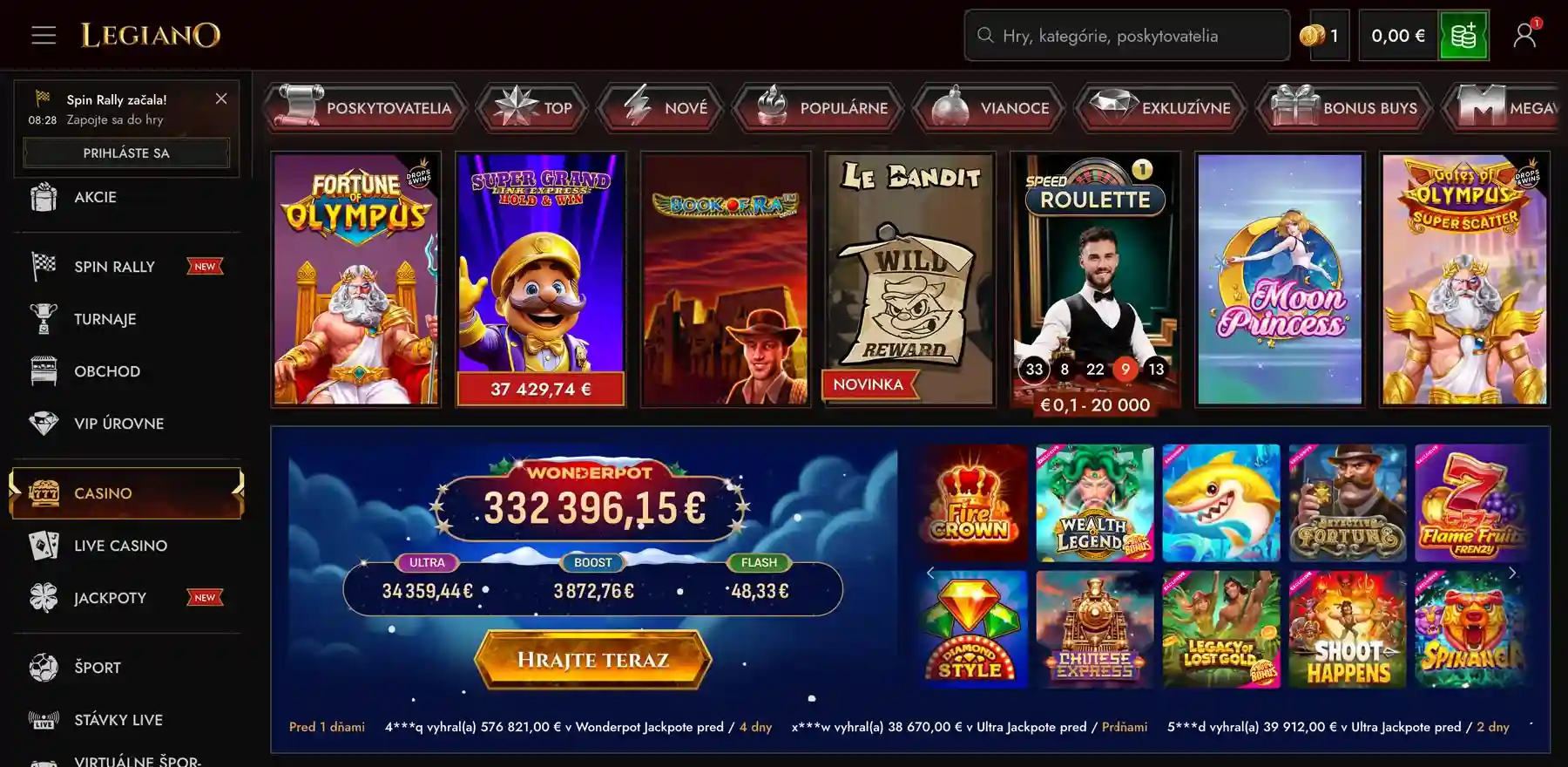 Legiano casino hry