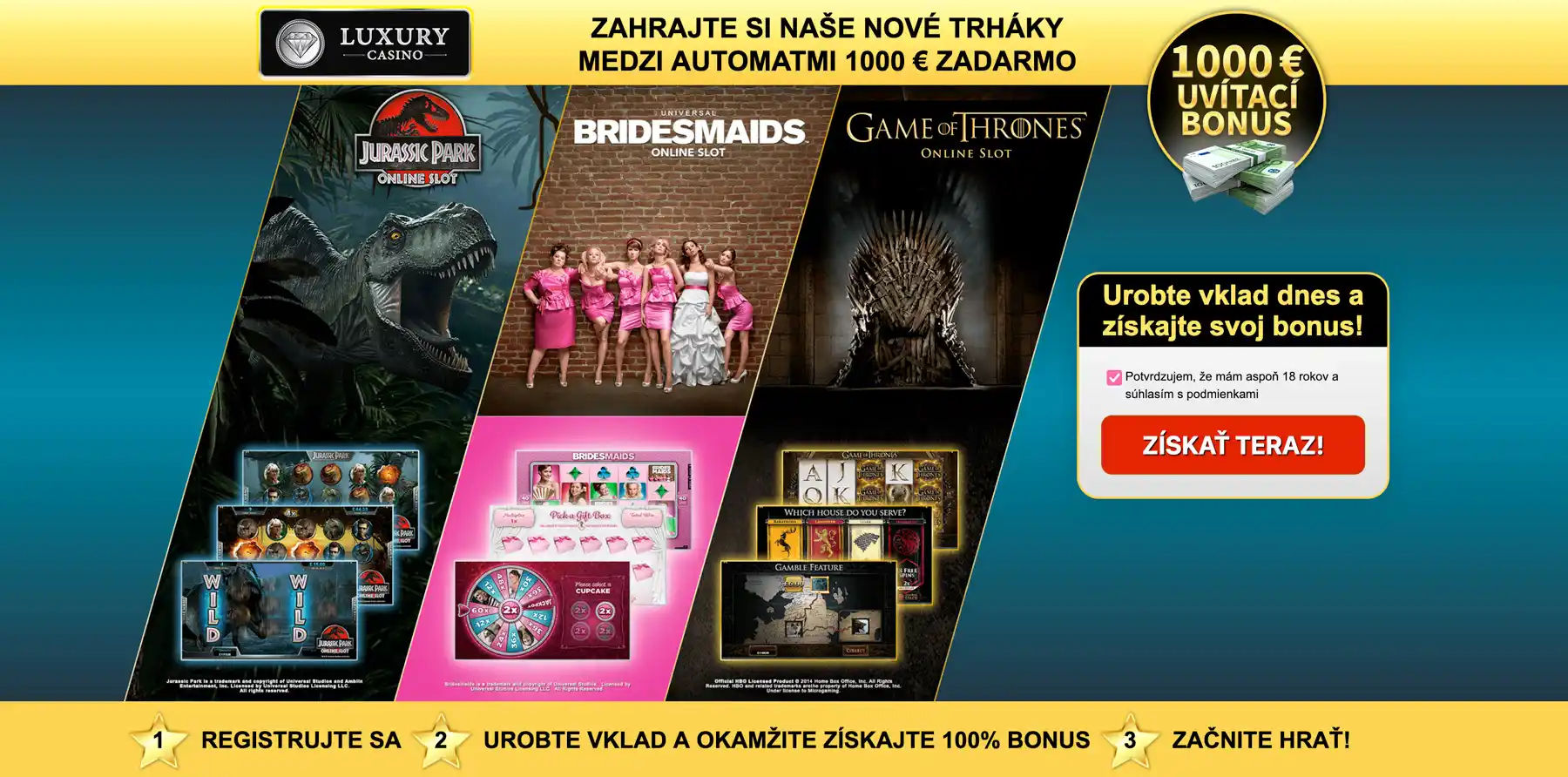 Uvítací bonus Luxury casino