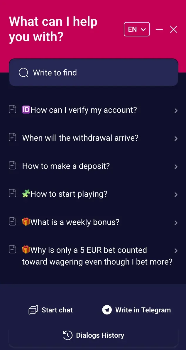 NV Casino live chat