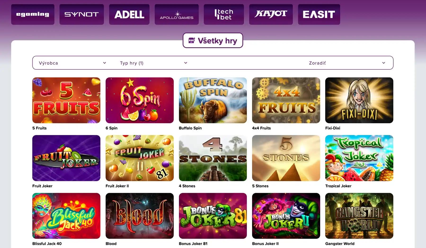 Rebuy Stars Casino hry