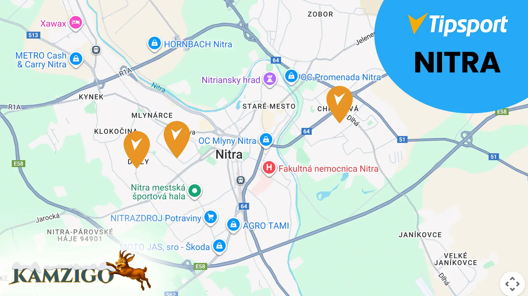 Tipsport pobočky Nitra