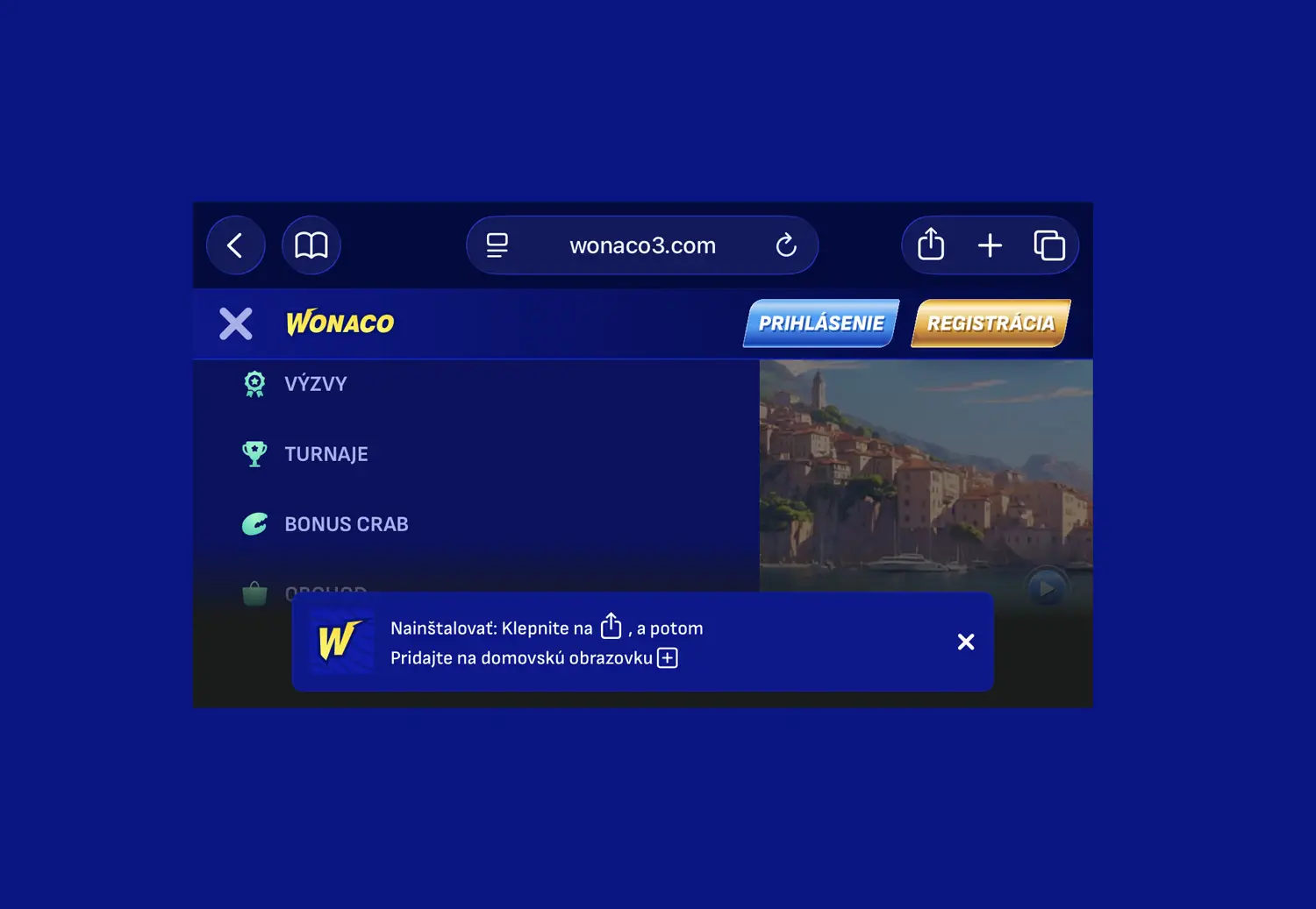 Wonaco casino aplikácia