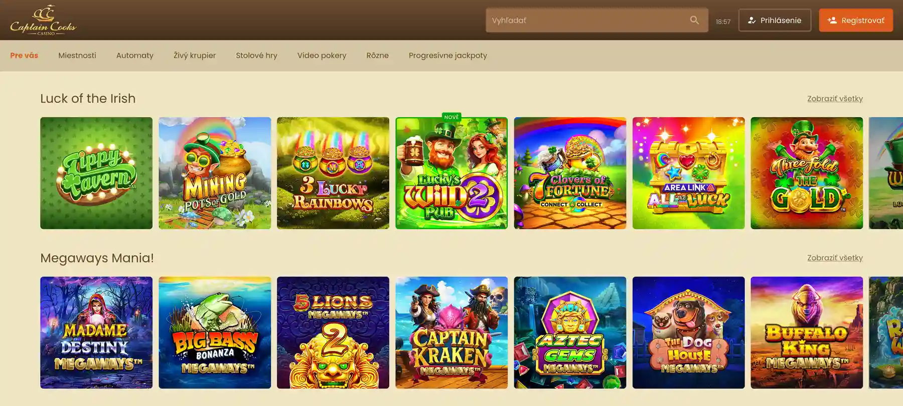 Captain Cooks Casino prihlásenie