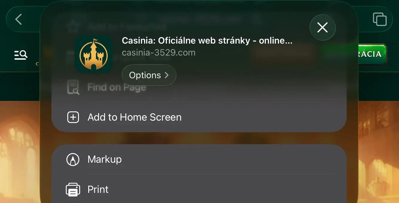Casinia Casino app
