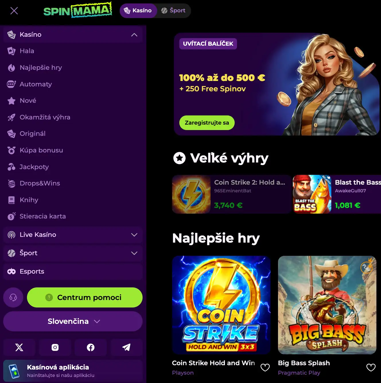 Spinmama casino login