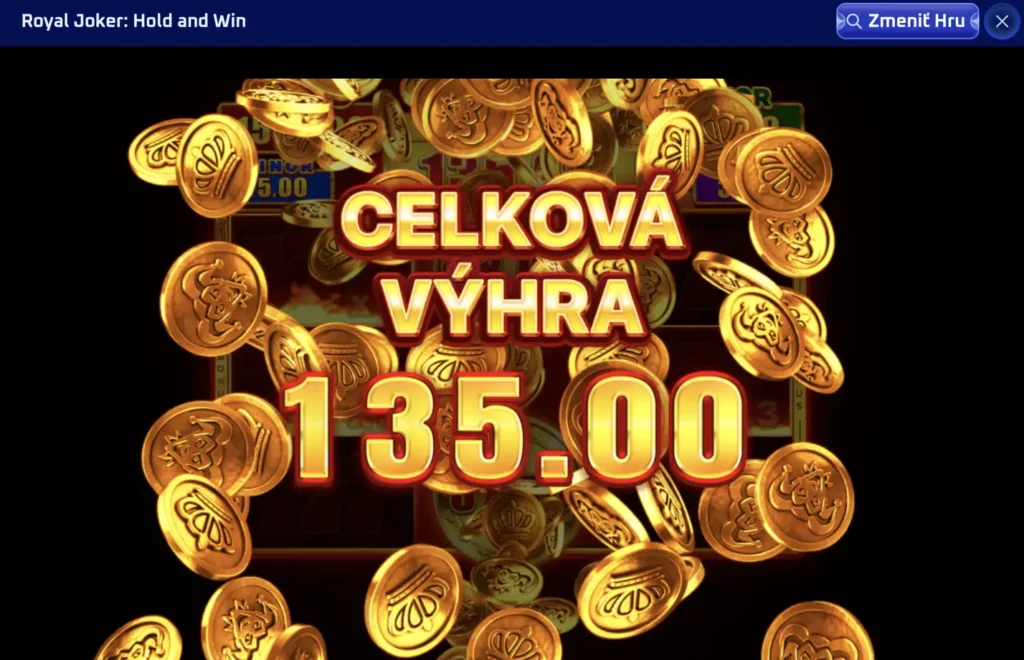 Royal Joker výhra zo Spinwinera bonusu 100 free spinov bez vkladu