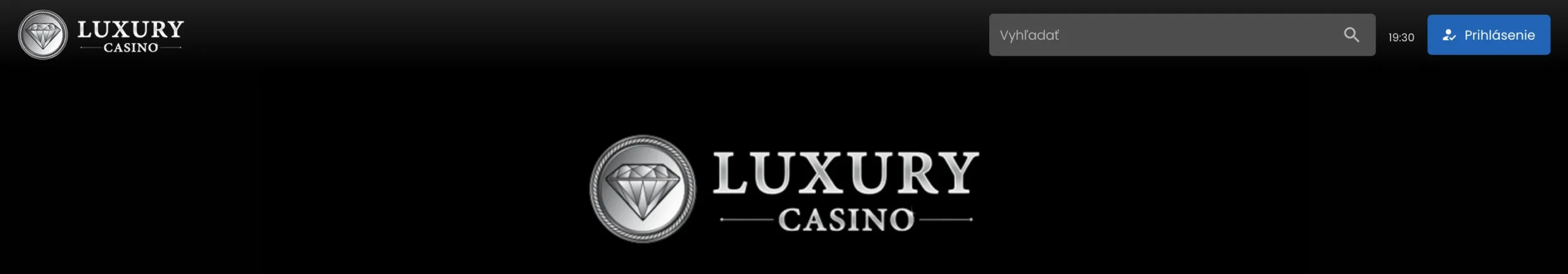 Luxury Casino hlavné logo s diamantom