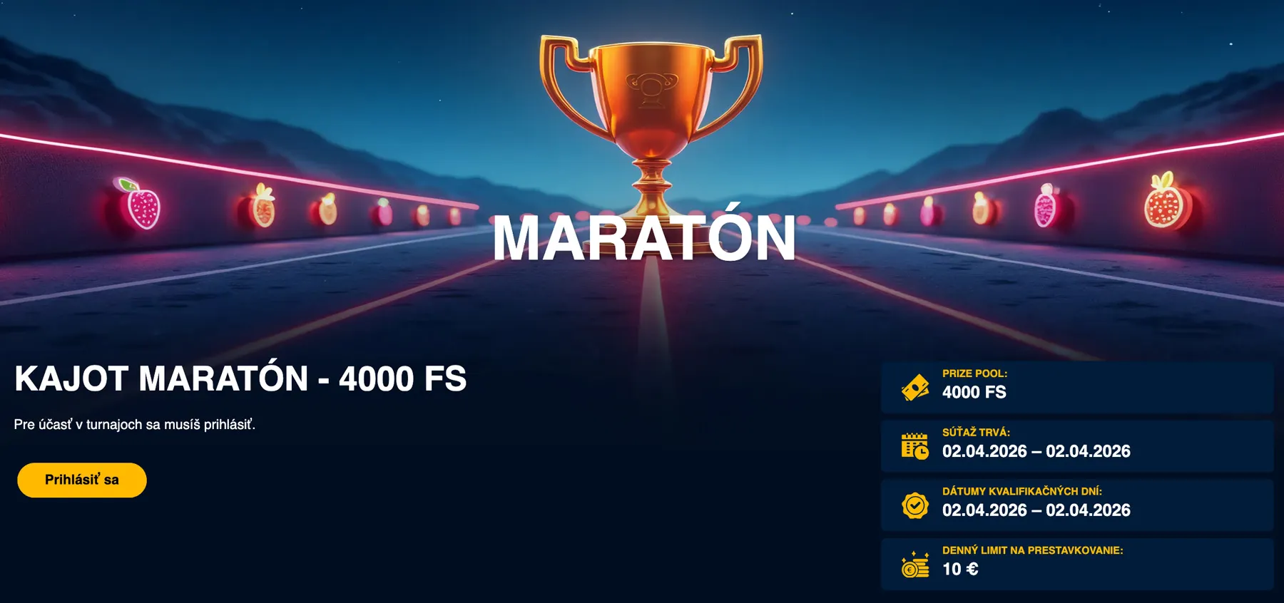 Admiral Casino KAJOT maratón s 4000 free spinmi a jackpotmi