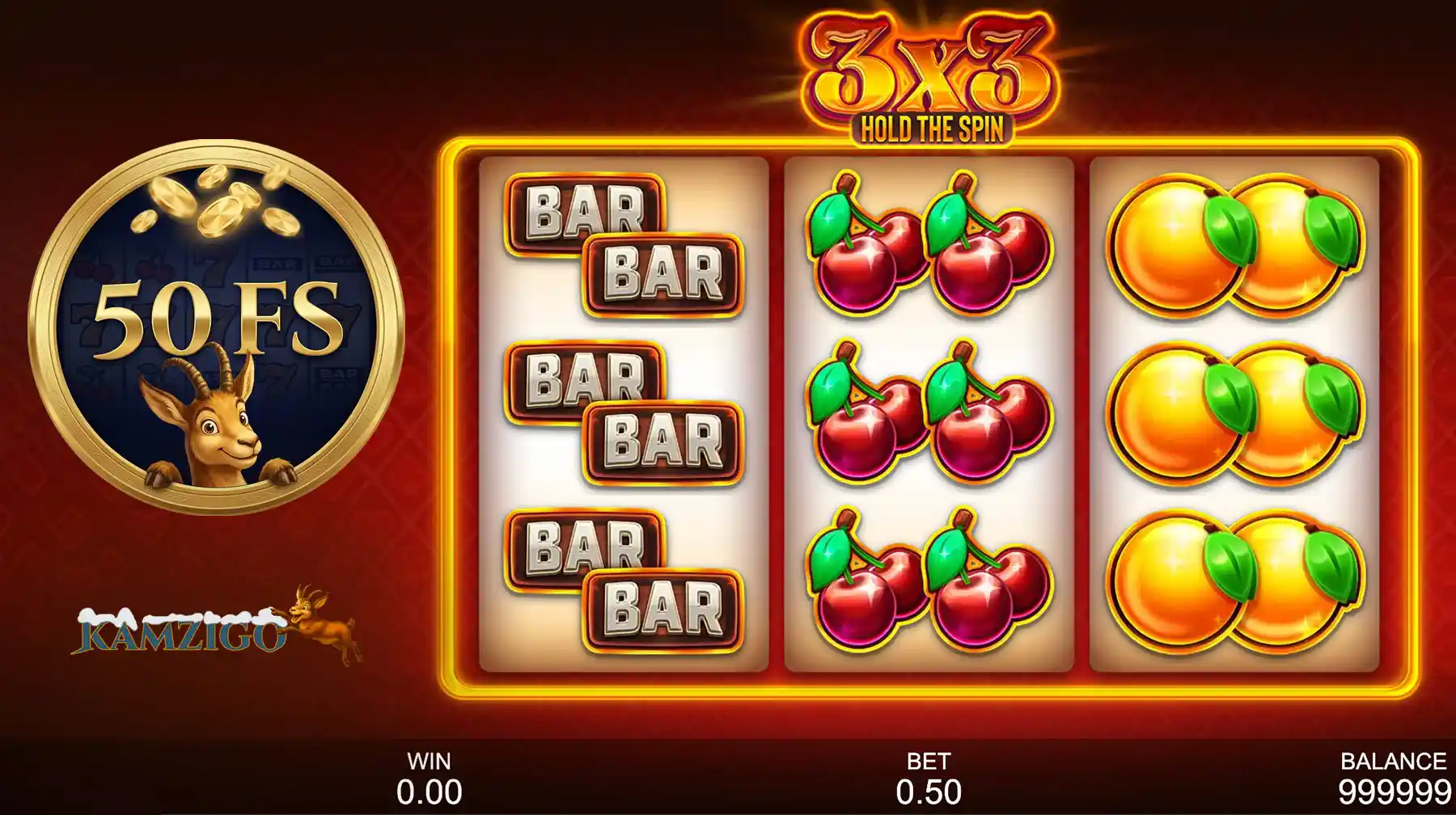 3x3 Hold the Spin slot automat s 50 FS bonusom od Kamzigo