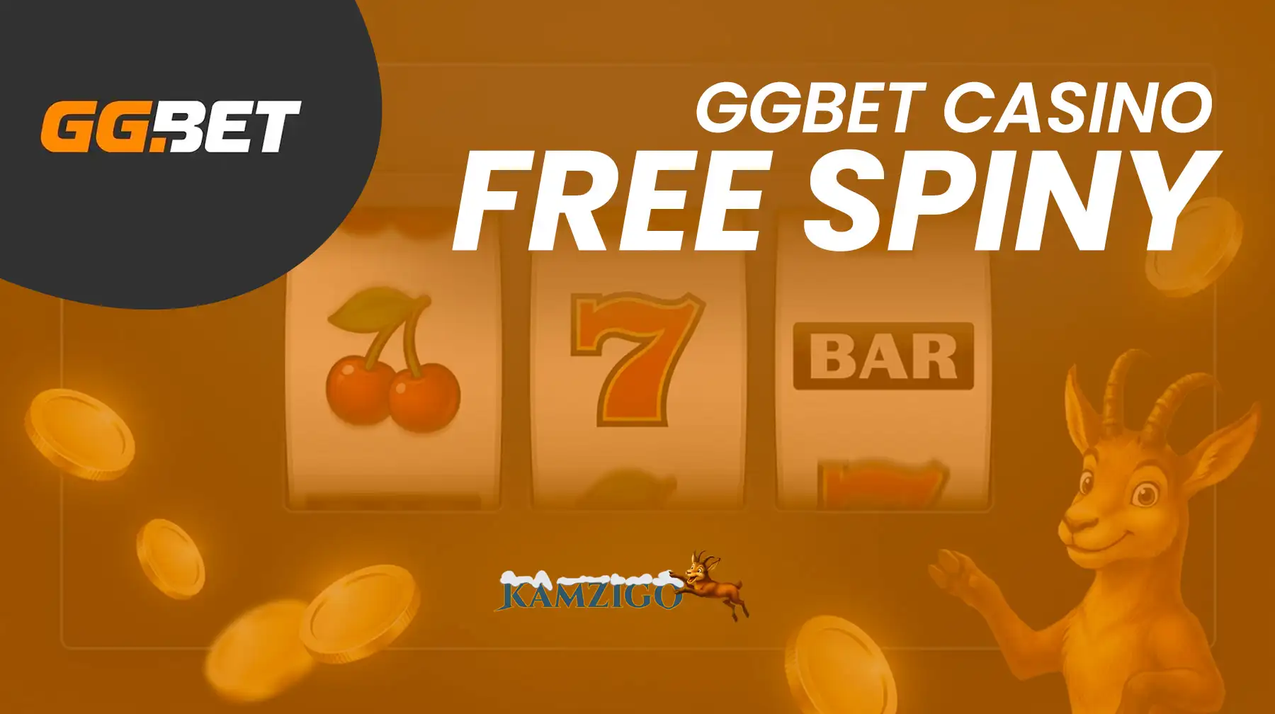 GGBet Casino free spiny promo banner s Kamzigo logom