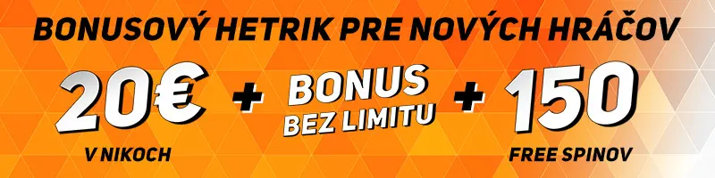 Nike Casino bonusový hetrik pre nových hráčov 20€ plus bonus bez limitu plus 150 free spinov