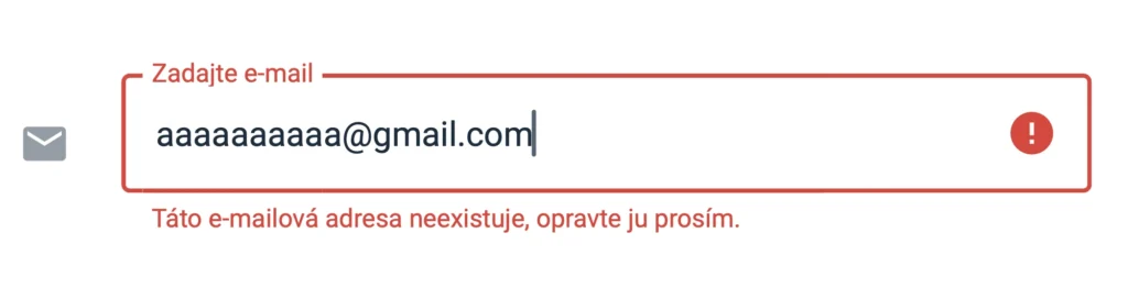 registrácia casino neplatný e-mail